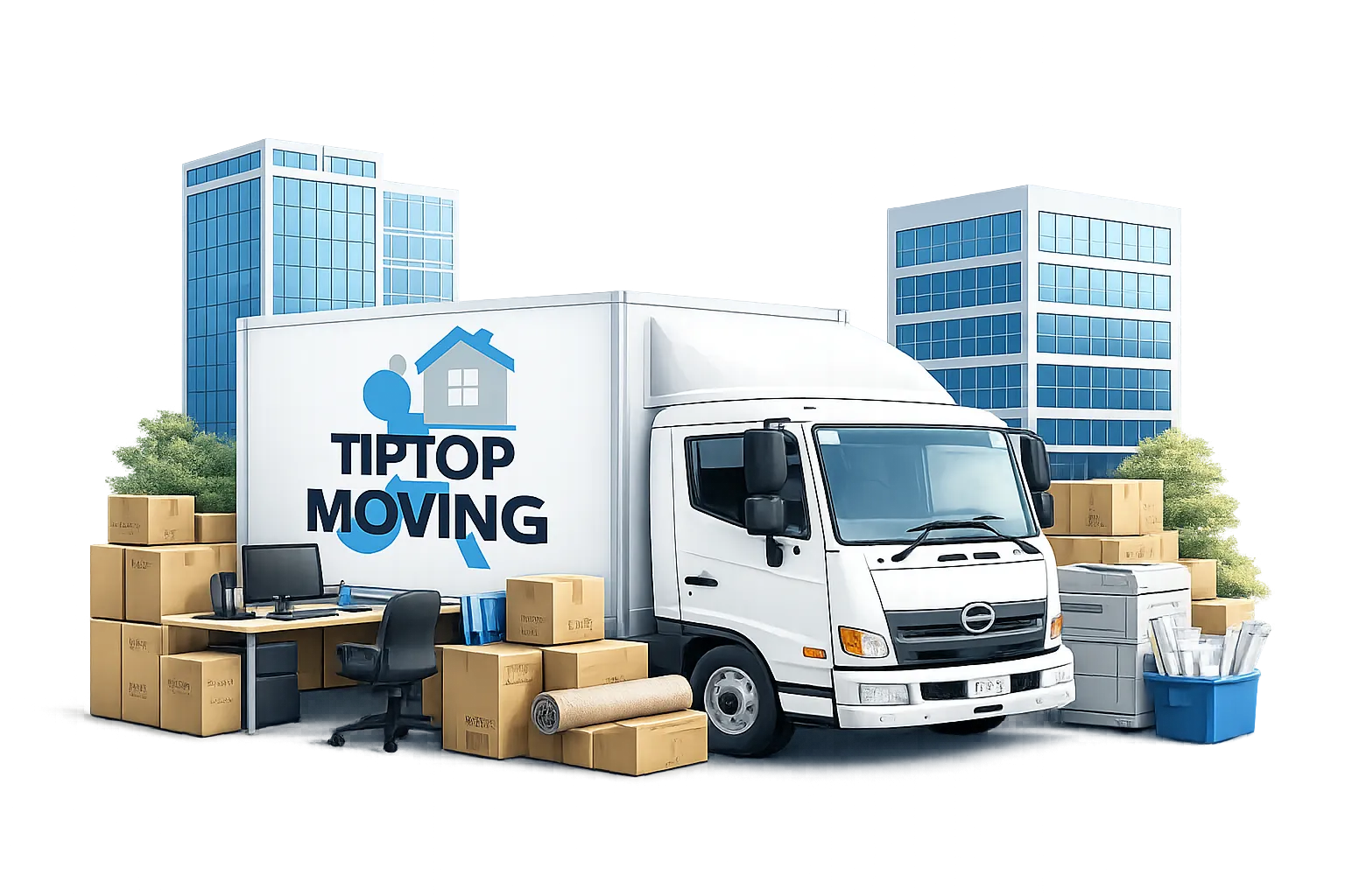 TipTop Moving — professional office relocation truck